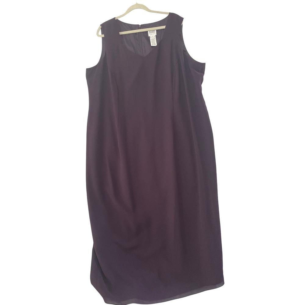 Richards by Karen Kwong Maxi Dress Womens 24W Purple Sleeveless V-Neck Column